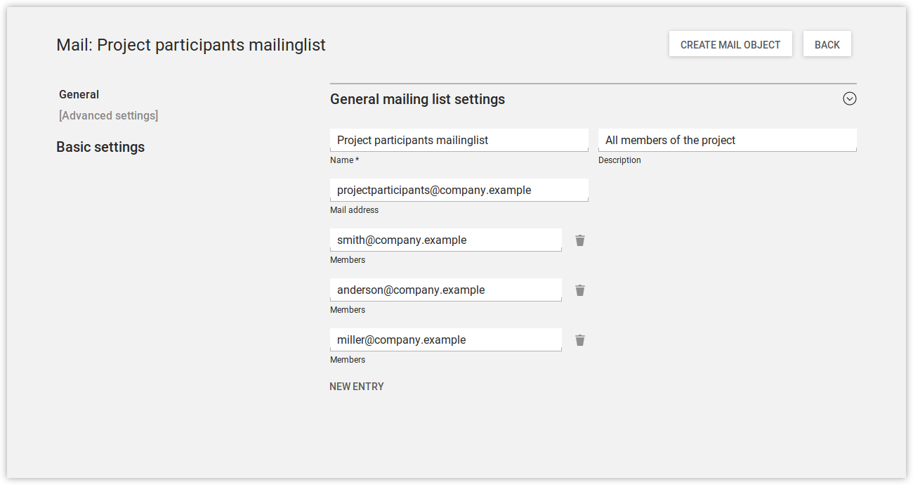 Creating a mailing list