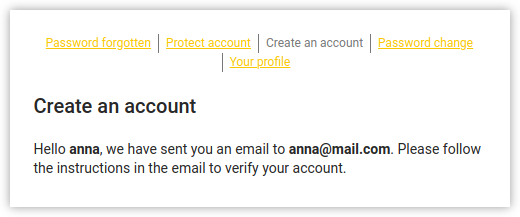 Sending the verification email
