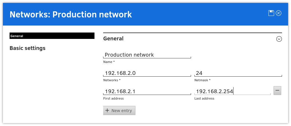 Creating a network object