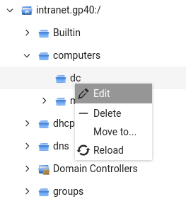 Editing LDAP container settings
