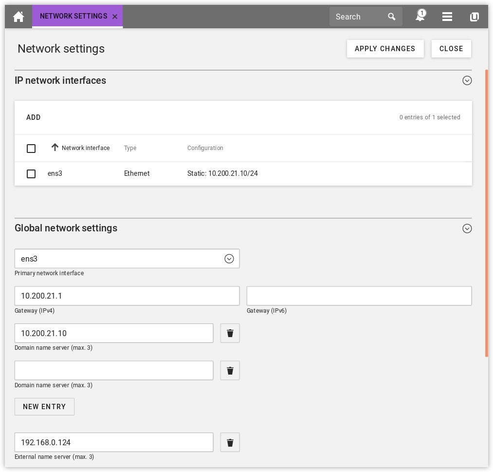 Configuring the network settings