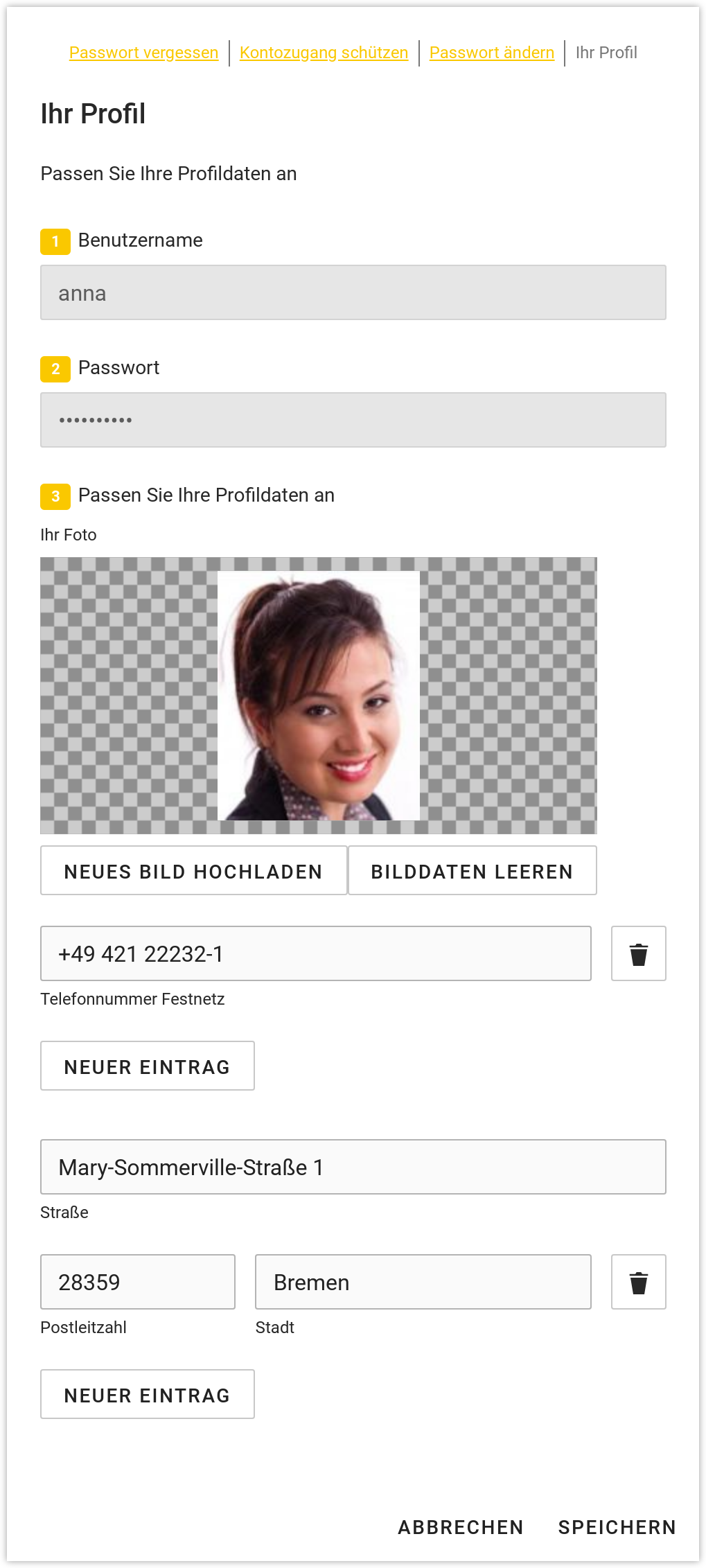 Profilverwaltung