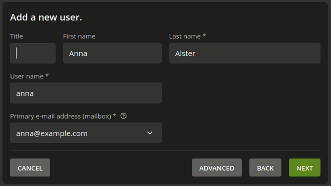 Require setting the user's primary email address in the wizard