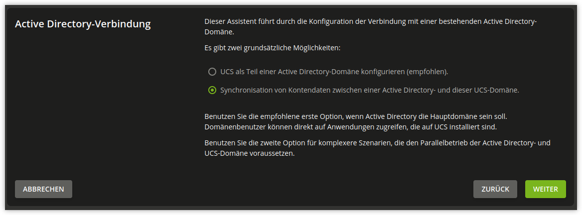 Konfiguration des UCS AD-Connectors über UMC-Modul