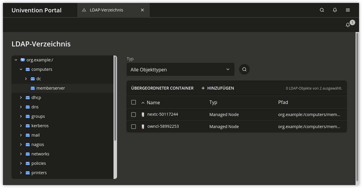 Navigation im LDAP-Verzeichnis