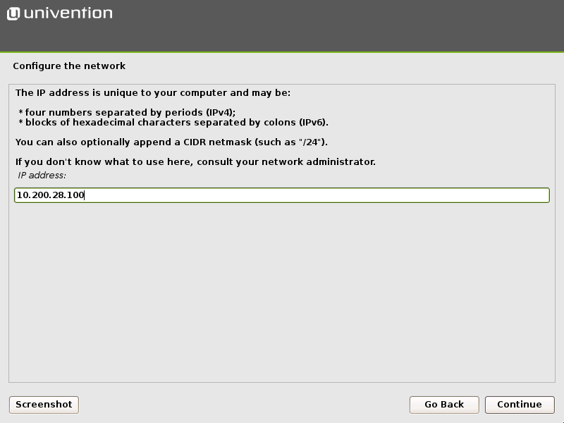 Specifying an IP address