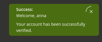 Account verification message