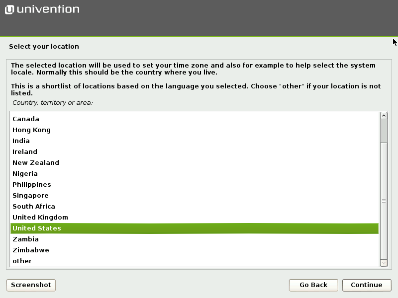 Selecting the location