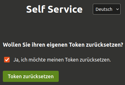 Screenshot des 2FA Self Service