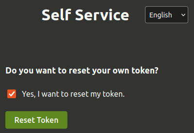 Screenshot of the 2FA Self Service