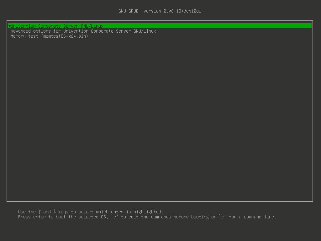 GRUB-Boot-Manager-Menü