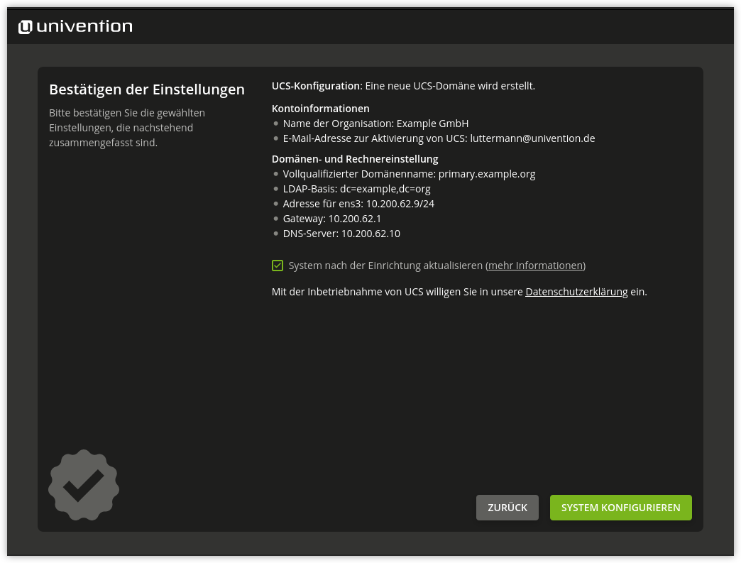 Installationsübersicht