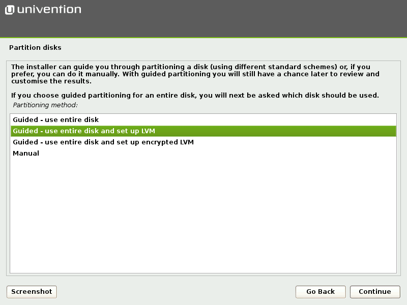 Select the partitioning scheme