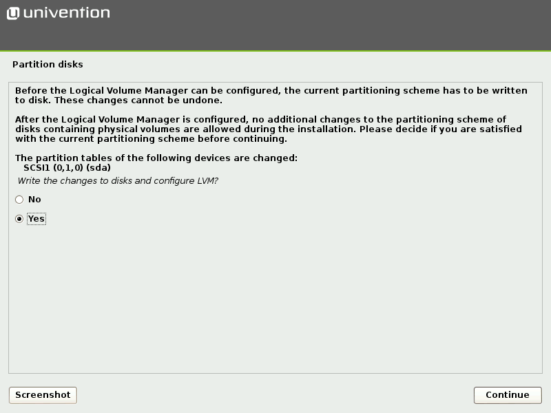 Confirm to apply changes to the hard drive