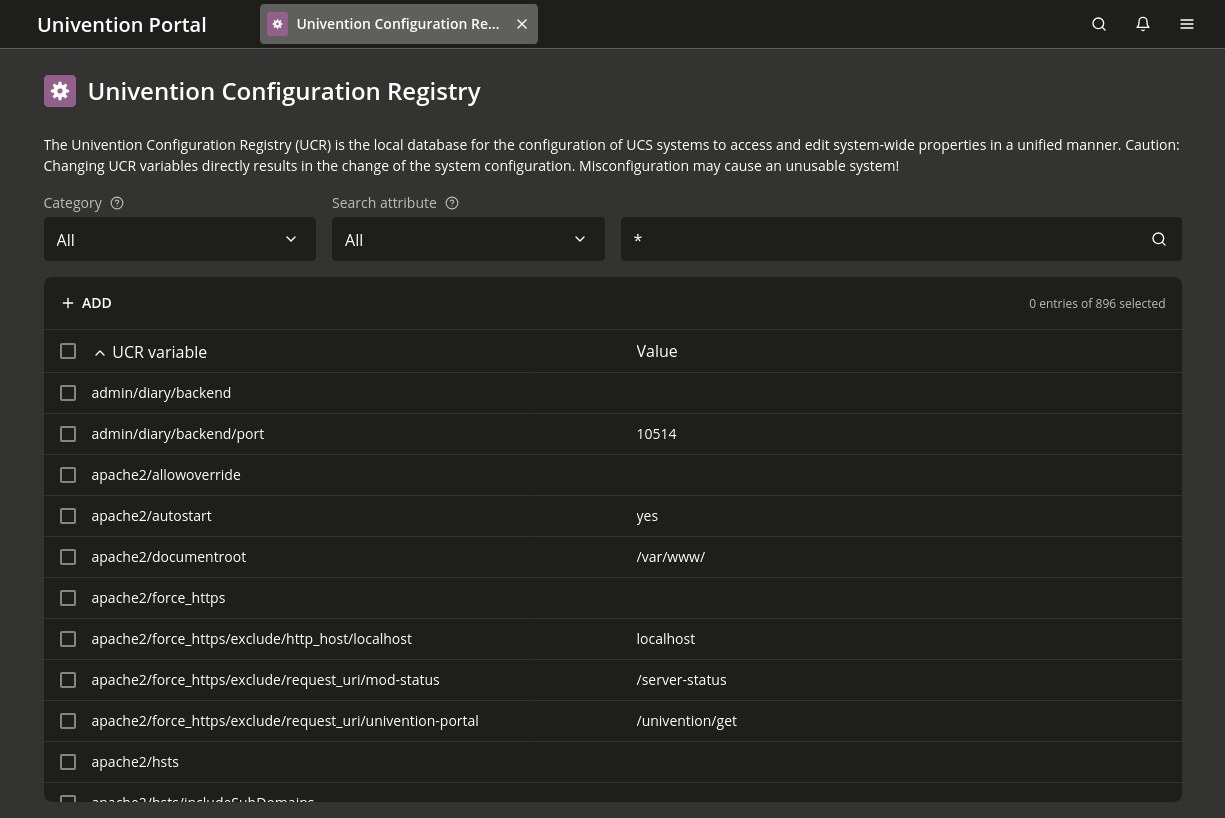 Managing UCR variables in the Management UI