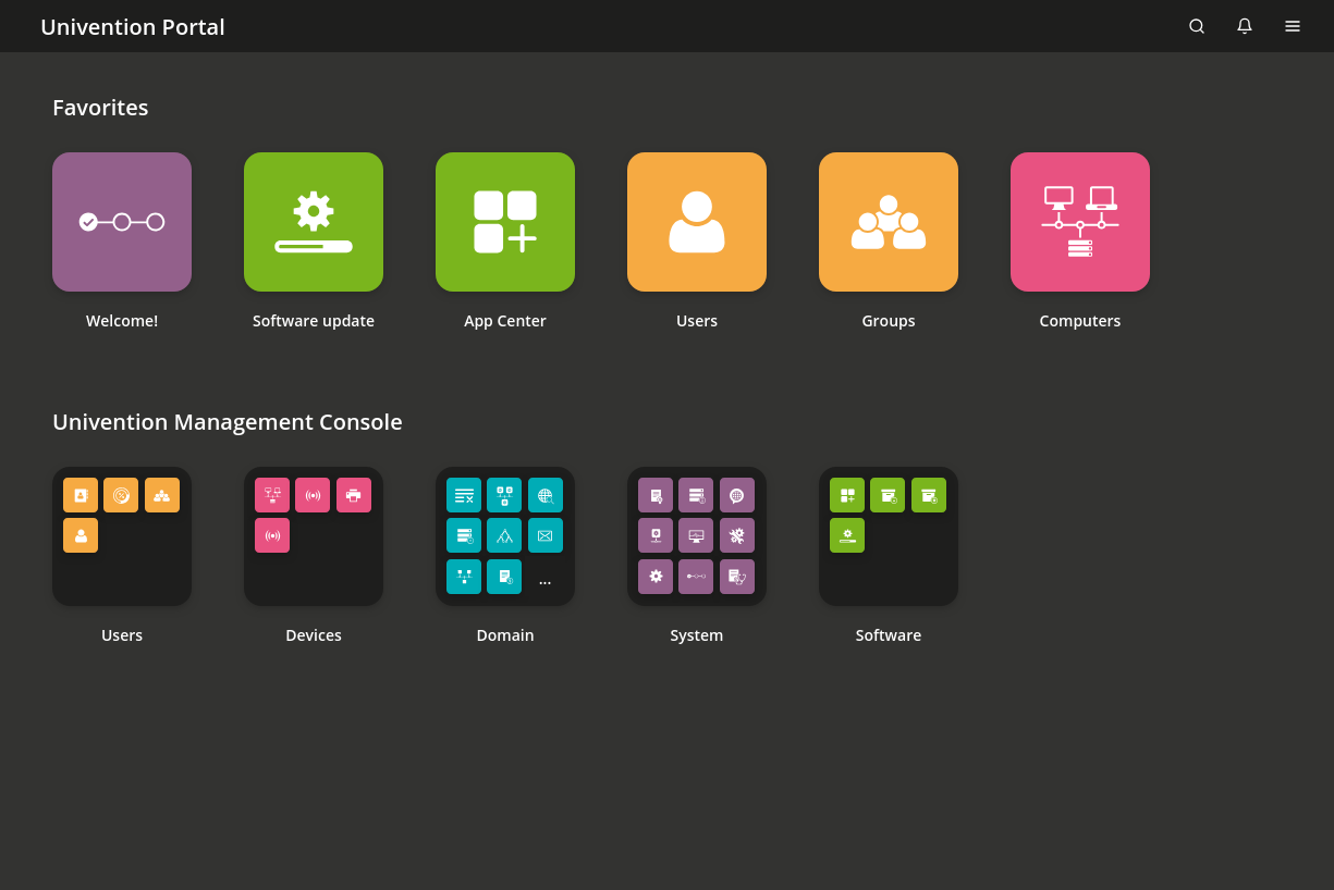 Management modules in the Management UI