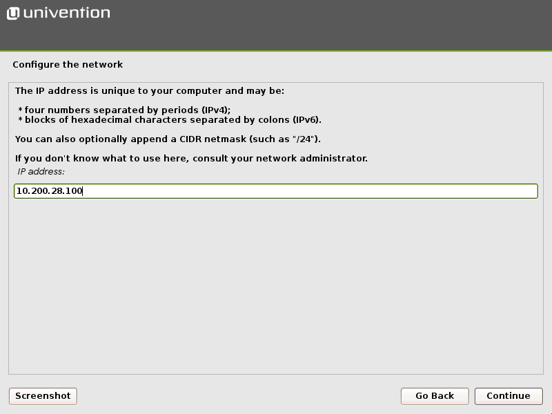 Specify an IP address