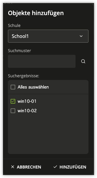 Zuweisen von Computern zu einem Computerraum