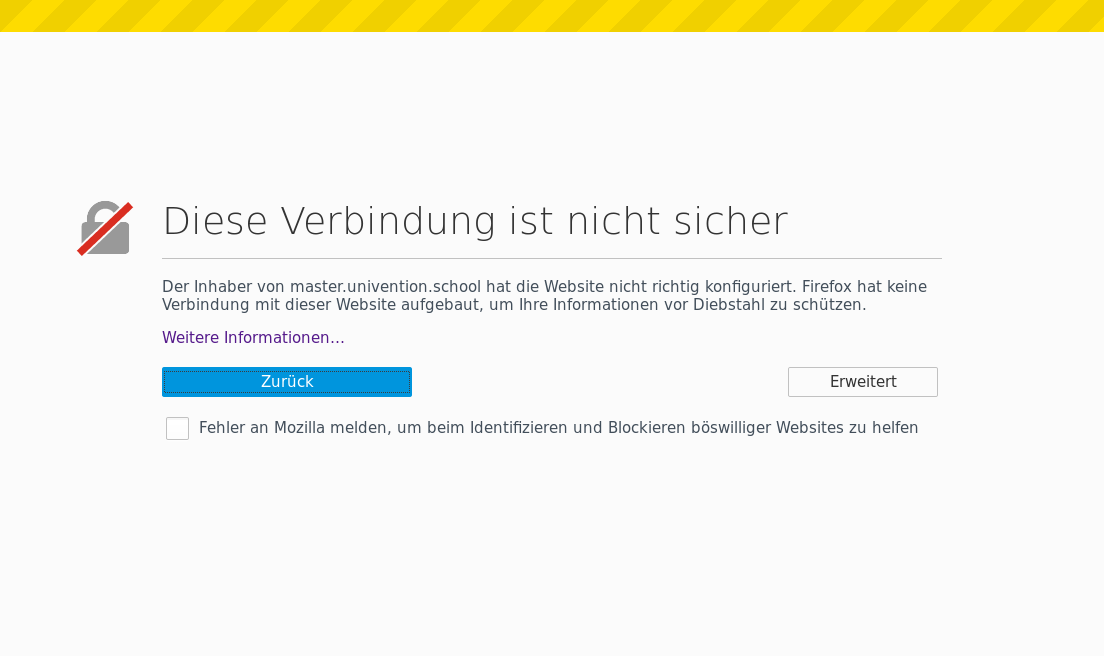Sicherheitszertifikatswarnung in Firefox