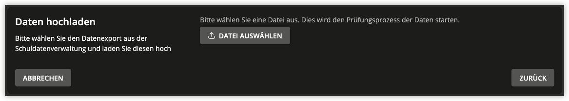 Hochladen der CSV-Datei